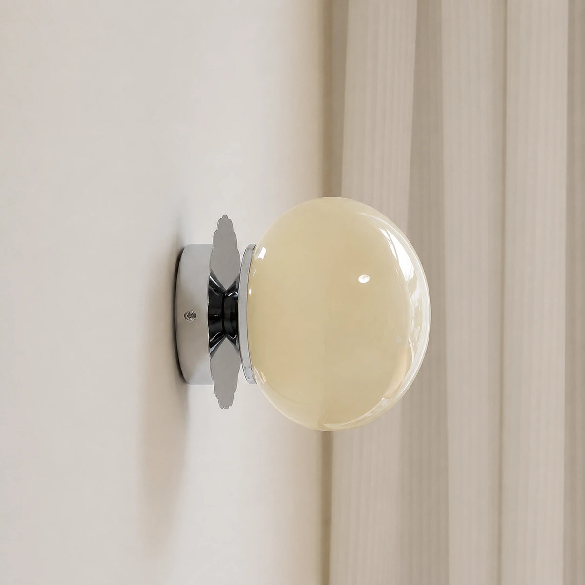 Vintage Opal Glass Globe Wall Light