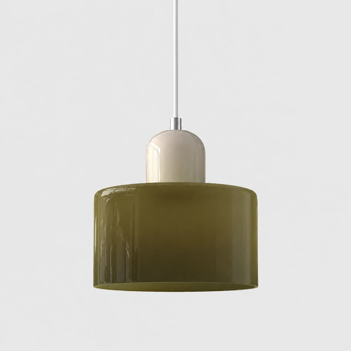 Minimalist Glass Drum Pendant Light