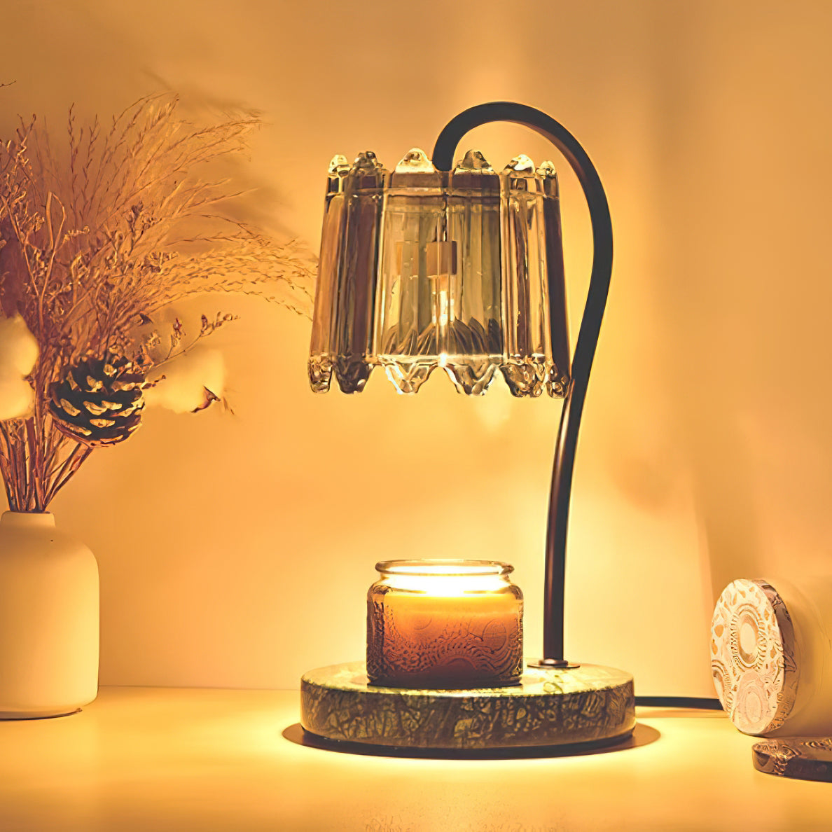 Kynzo Candle Warmer Lamp – Regal Brass Finish – Wax Melter Lighting