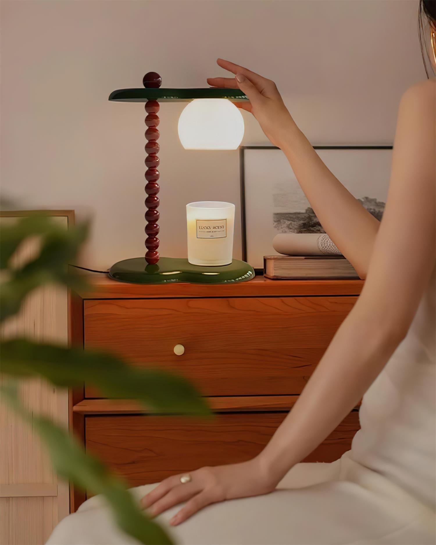 Kiyora Candle Warmer Lamp – Minimal Japanese Style – Wood Base