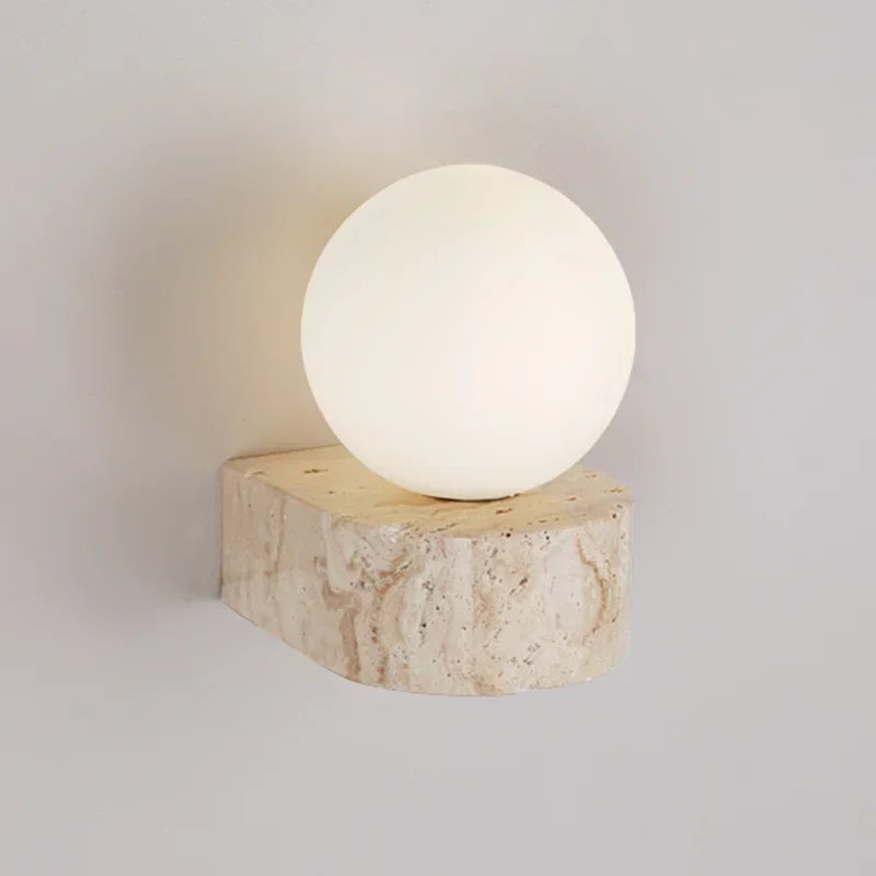 Contemporary Textured Natural Stone Handcrafted Wall Sconce