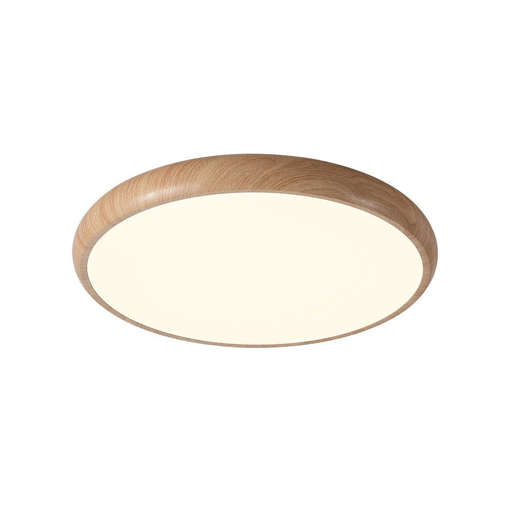 Minimalist Modern LED Flush Mount Wood Grain Ceiling Light
