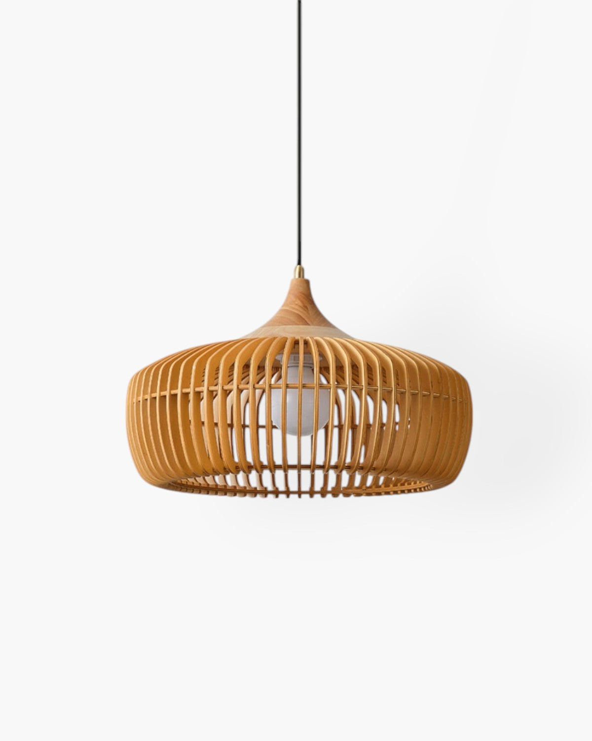 Modern Adjustable Height Solid Wood Kitchen Pendant Light