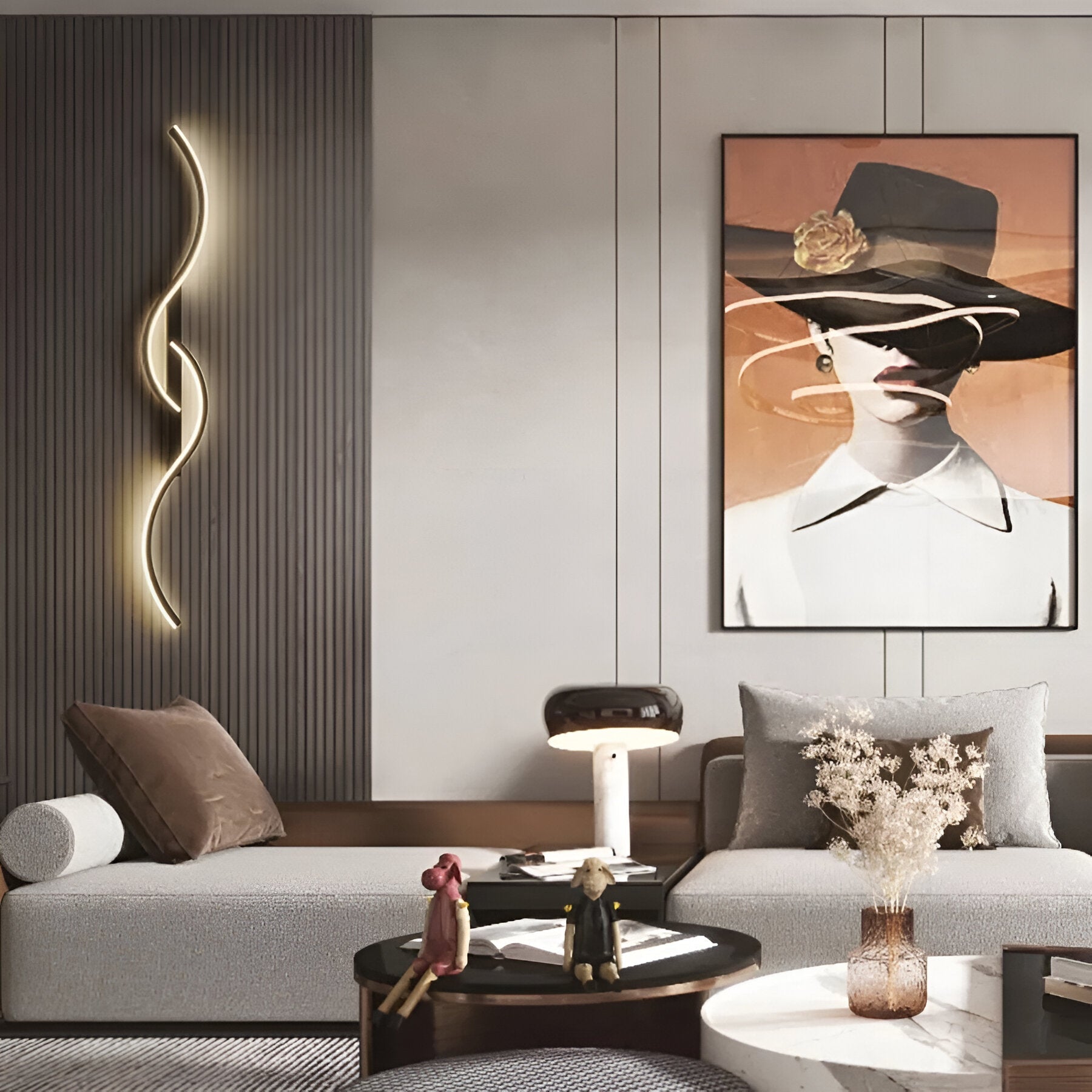 Sleek Minimalist Curved Wall Light