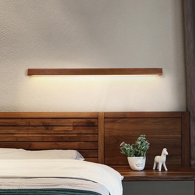 Modern Led Dimmable Wood Ambient Bathroom Wall Light
