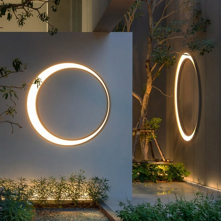 Lunara | Elegant Modern Outdoor Wall Lantern with Halo Effect 1