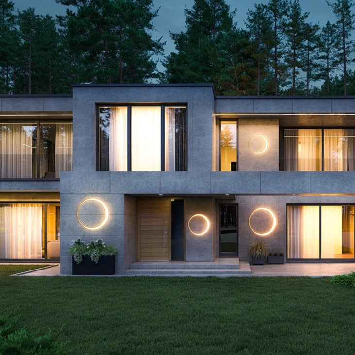 Lunara | Elegant Modern Outdoor Wall Lantern with Halo Effect 3
