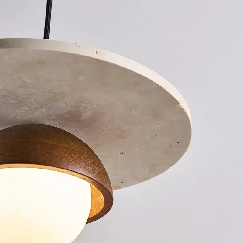 Elegant Modern Walnut Wood Pendant Light