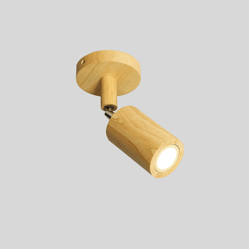 Nordic Wooden Ceiling Light with Rotatable Spotlights