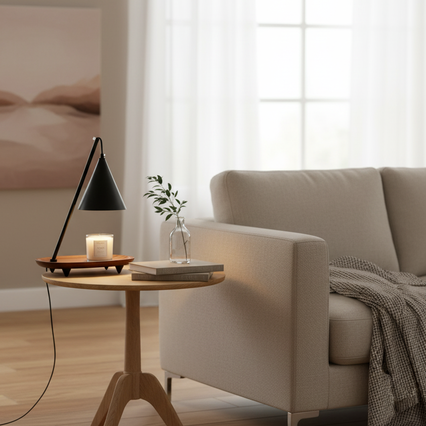 Mikaro Candle Warmer Lamp – Clean Rounded Design Indoor Wax Melter