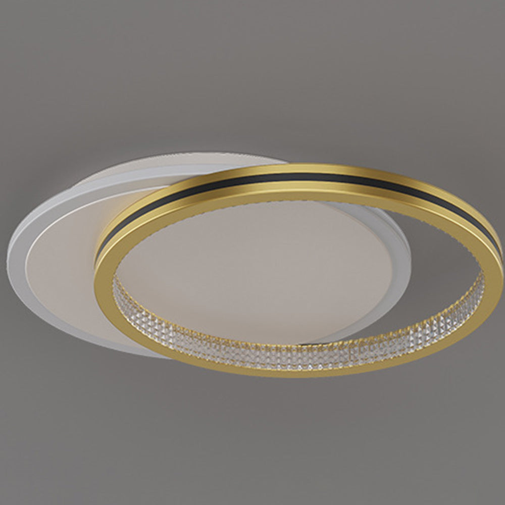 Modern Geometric LED Ceiling Light – Layered Rings Flush Mount