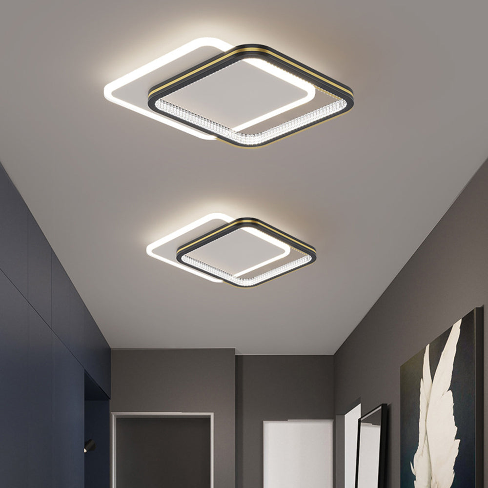 Modern Geometric LED Ceiling Light – Layered Rings Flush Mount