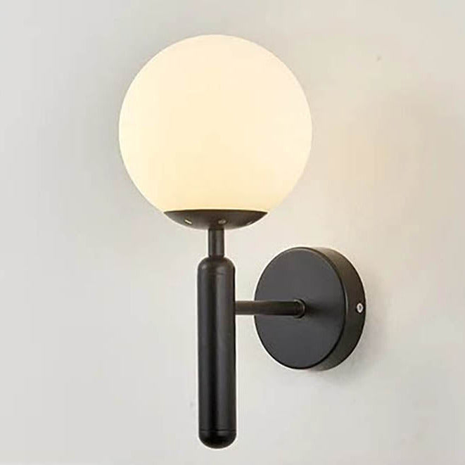 Modern Glass Ball Wall Sconce – Nordic Brushed Brass Iron for Bedroom & Bathroom