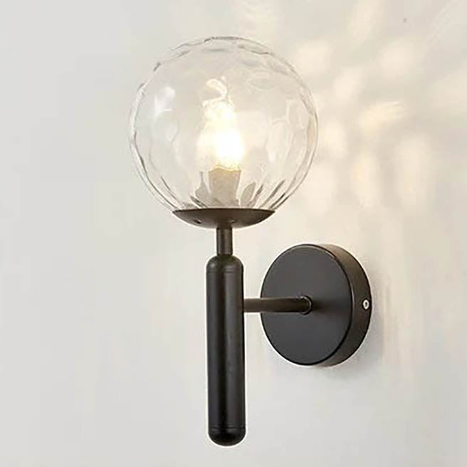 Modern Glass Ball Wall Sconce – Nordic Brushed Brass Iron for Bedroom & Bathroom