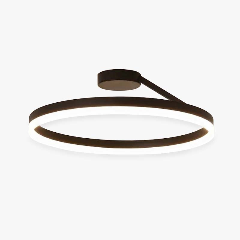 Modern Round Acrylic Metal LED Flush Ceiling Light – Dimmable Hard Wired