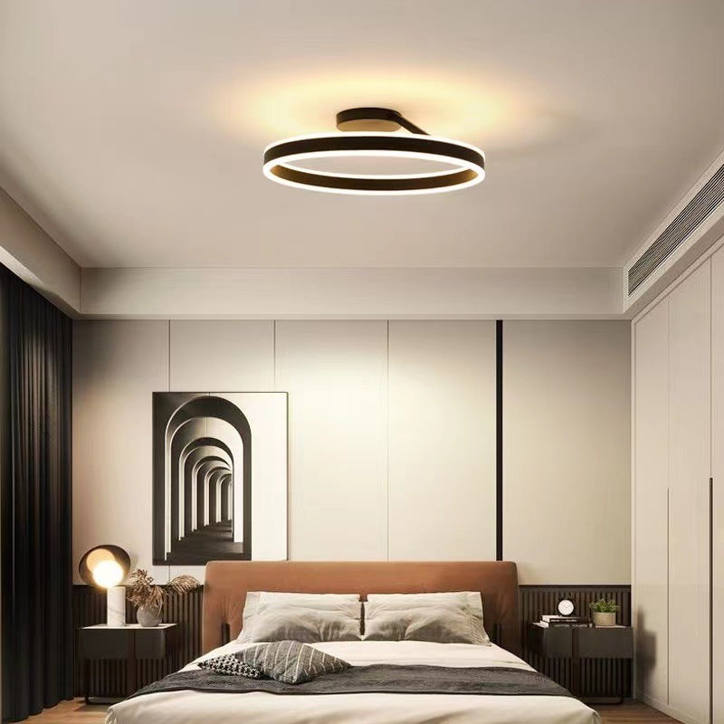 Modern Round Acrylic Metal LED Flush Ceiling Light – Dimmable Hard Wired
