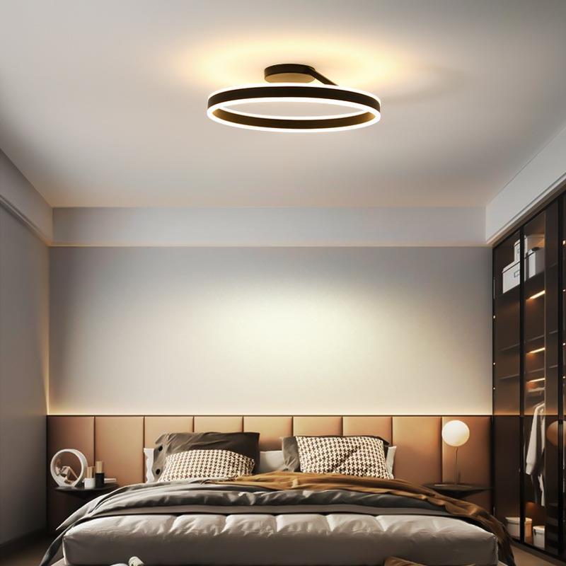 Modern Round Acrylic Metal LED Flush Ceiling Light – Dimmable Hard Wired