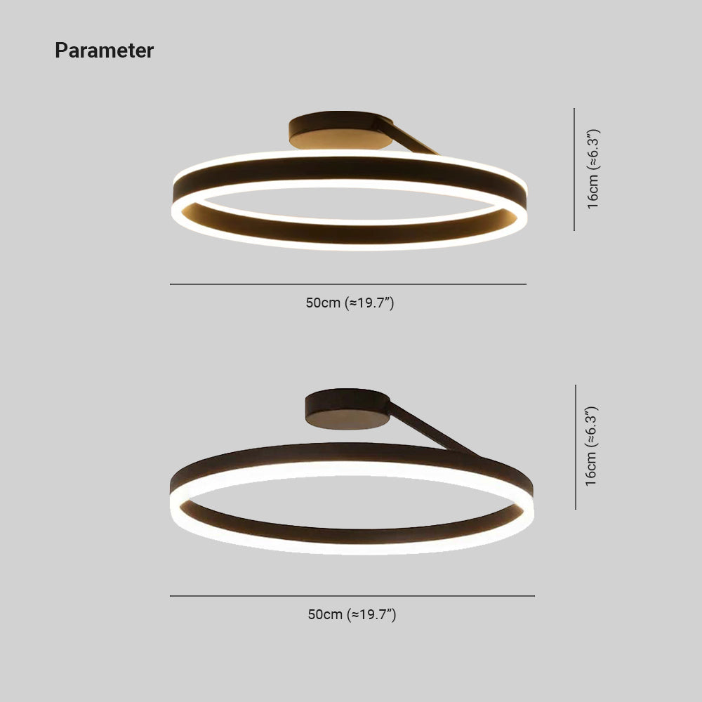 Modern Round Acrylic Metal LED Flush Ceiling Light – Dimmable Hard Wired