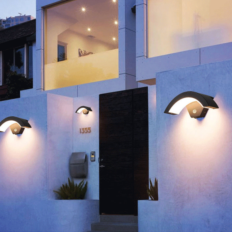 Nordic Motion Sensor Metal Led Outdoor Wall Light Waterproof