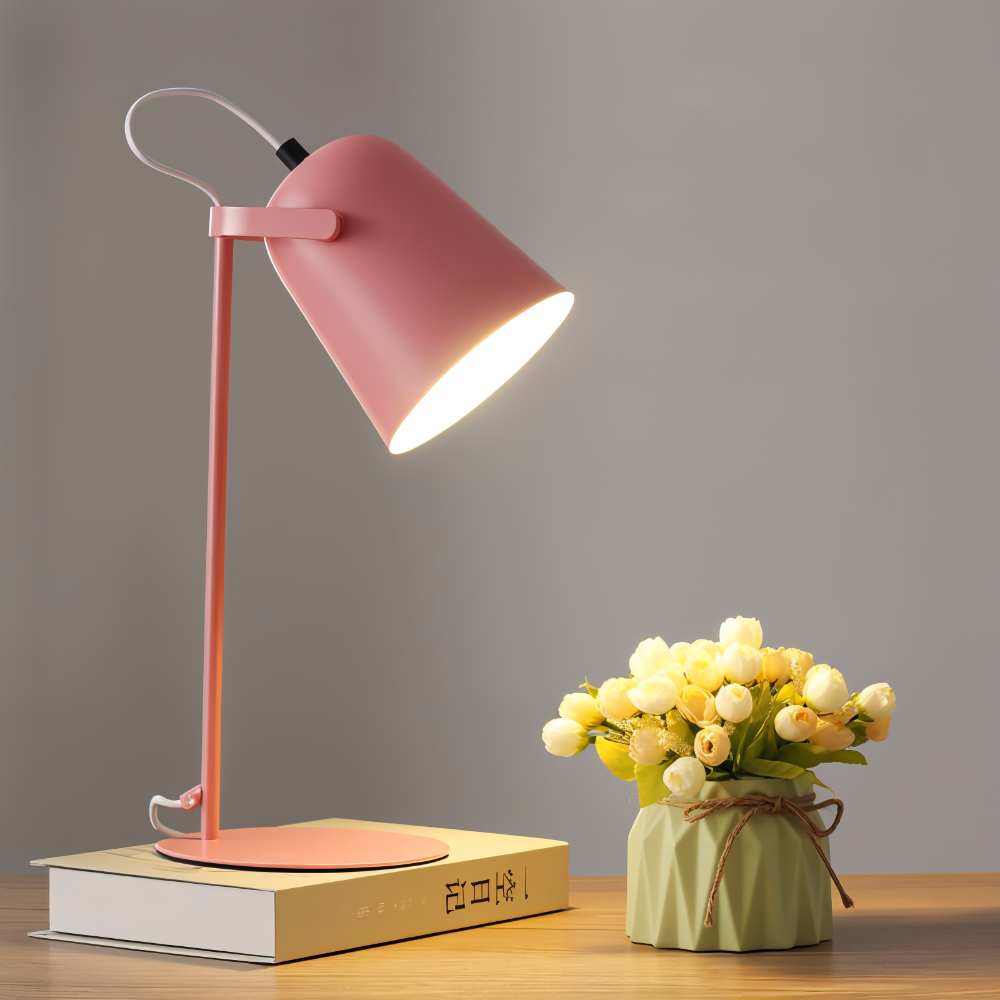 Nordic Round Iron Desk Lamp – Adjustable Plug-in – Reading Table Lamp
