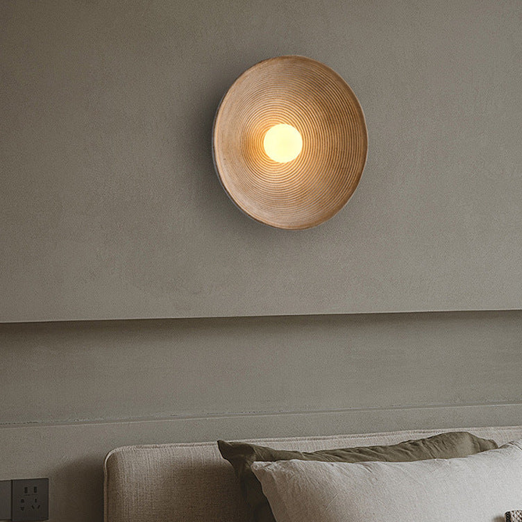 Hardwired Modern Wall Sconce - Textured Bowl Design - Indoor Wall Light