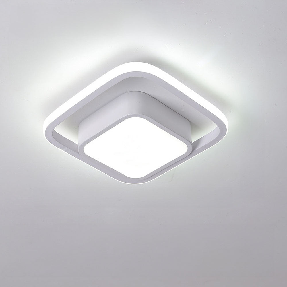 Modern Minimalist Double Ring Halo Contemporary Ceiling Light Fixture