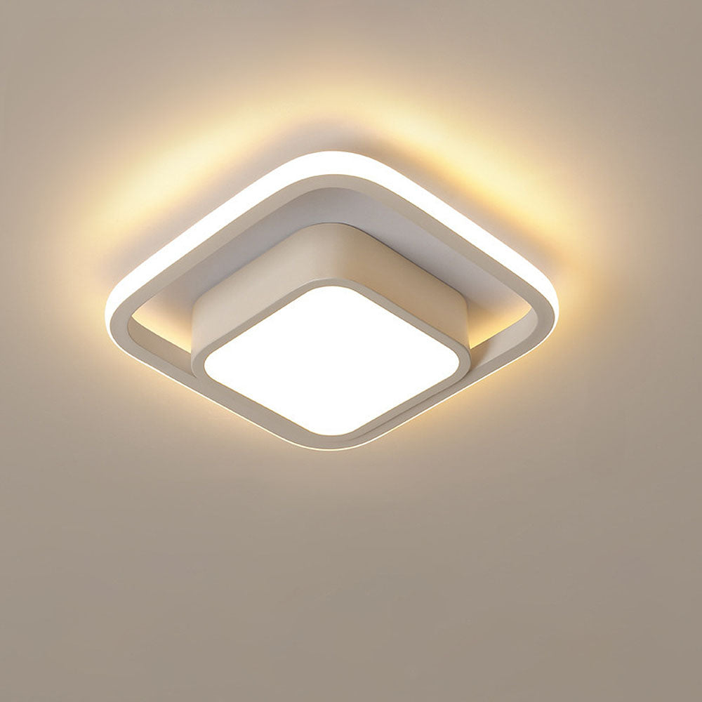 Modern Minimalist Double Ring Halo Contemporary Ceiling Light Fixture