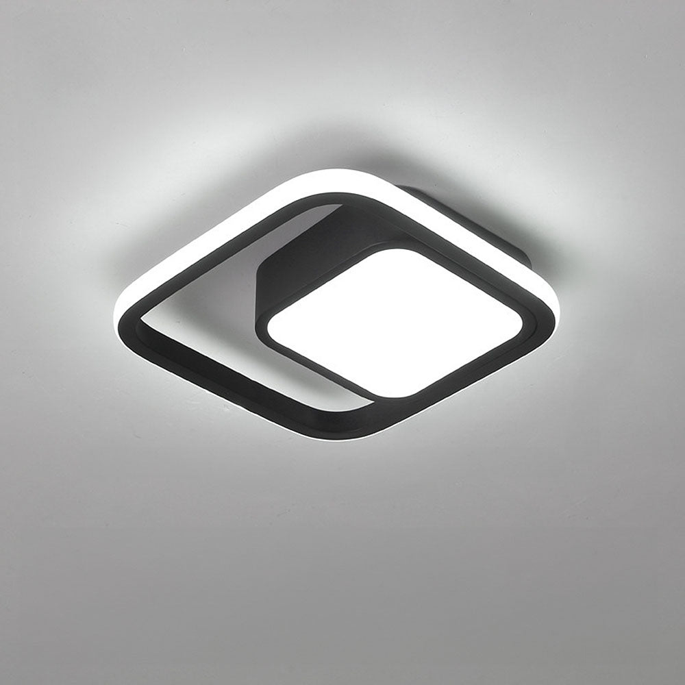 Modern Minimalist Double Ring Halo Contemporary Ceiling Light Fixture