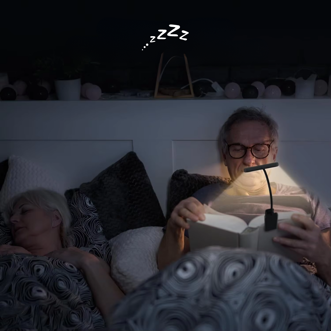 LED Clip-On Book Light - Rechargeable, Dimmable Reading Lamp With Color Modes, Battery Operated