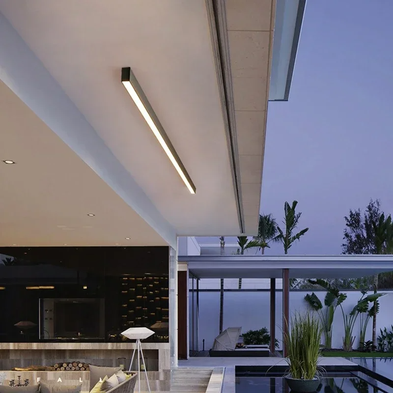 Modern Outdoor Waterproof LED Flush Mount Ceiling Light Black or White