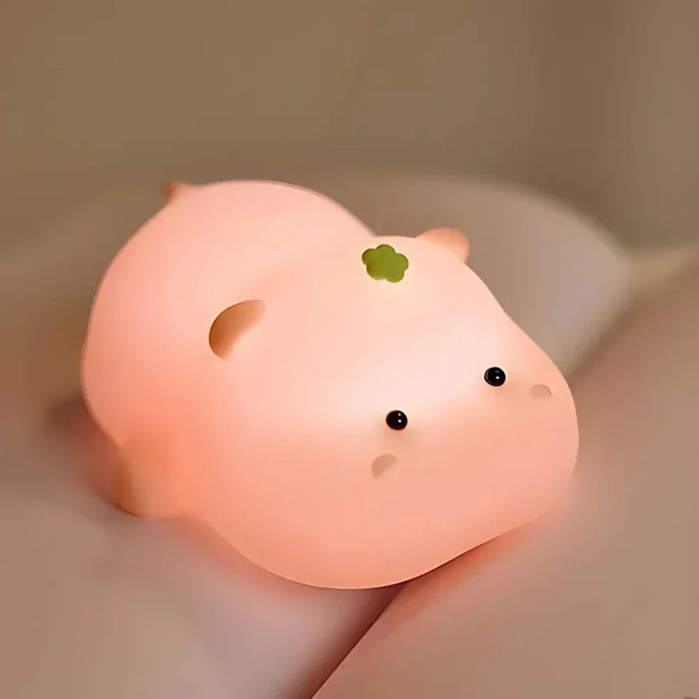 Kids Animal Night Light – Rechargeable Soft Silicone LED – Dimmable Timer Nursery