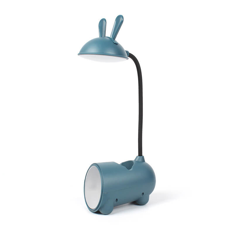 Kids LED Bunny Desk Lamp – Rechargeable Study Light with Pen Holder – Flexible Neck