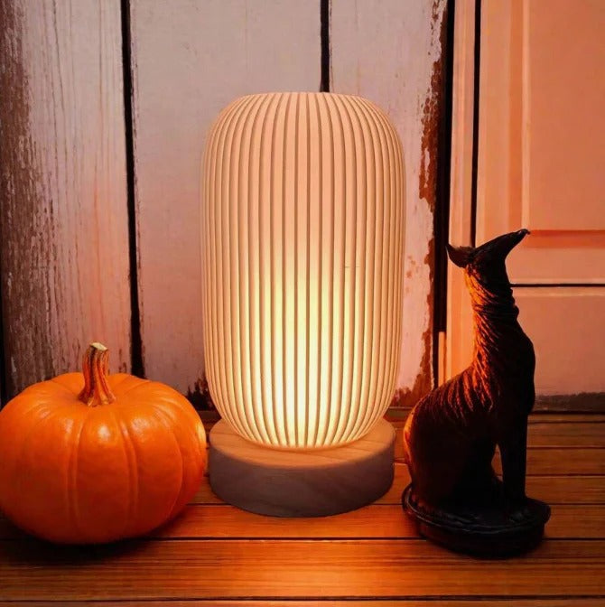 Rechargeable Twisted Shade Table Lamp – Cordless LED 5W – Bedside Modern