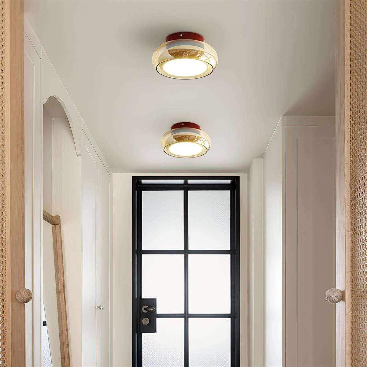 Round tinted glass ceiling light
