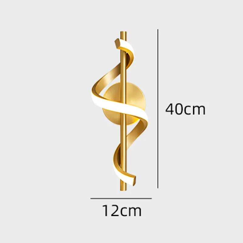 Twisted Metal LED Wall Light – Hard Wired Warm Glow – Bedroom Living Room