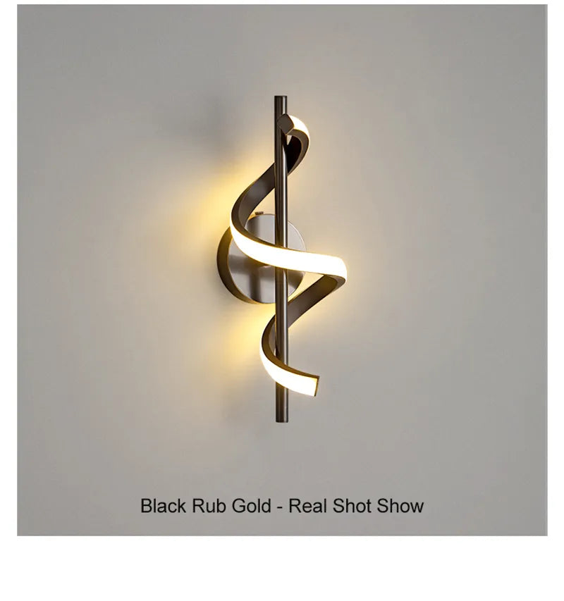 Twisted Metal LED Wall Light – Hard Wired Warm Glow – Bedroom Living Room