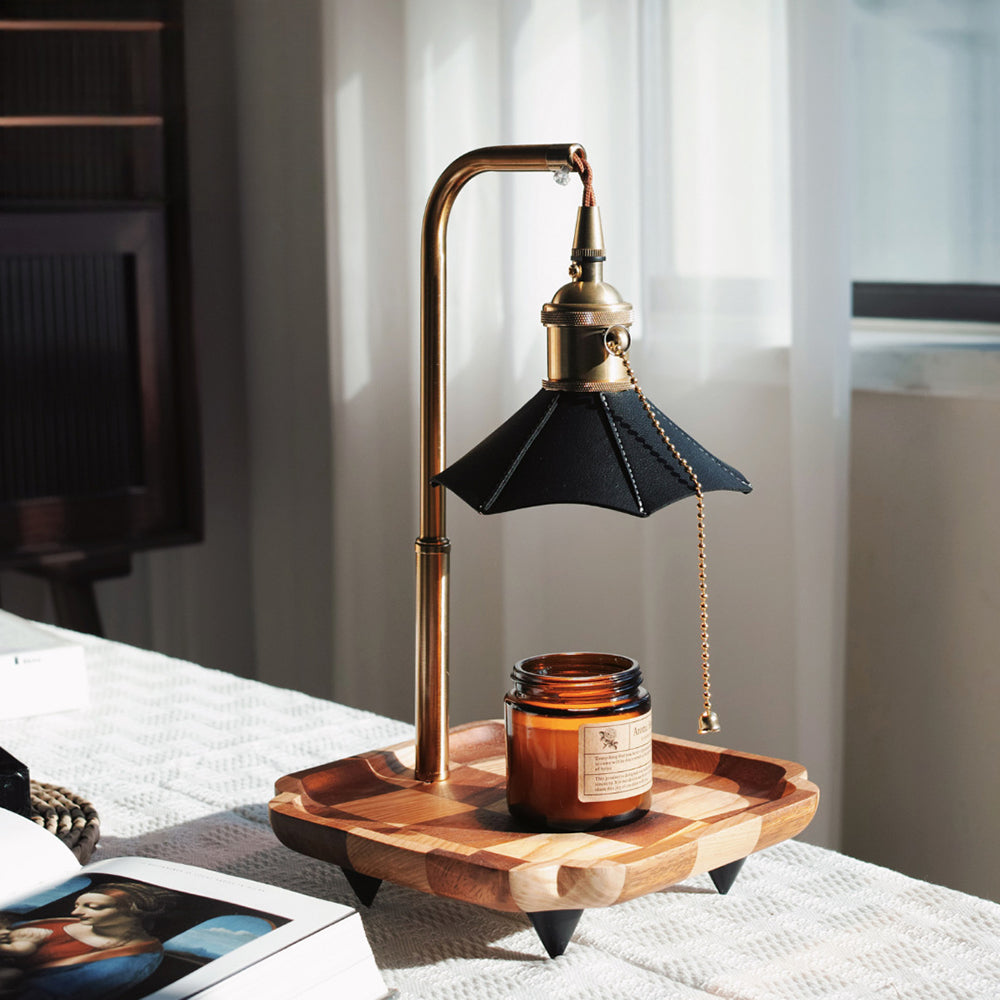 Retro Wood warming candle lamp
