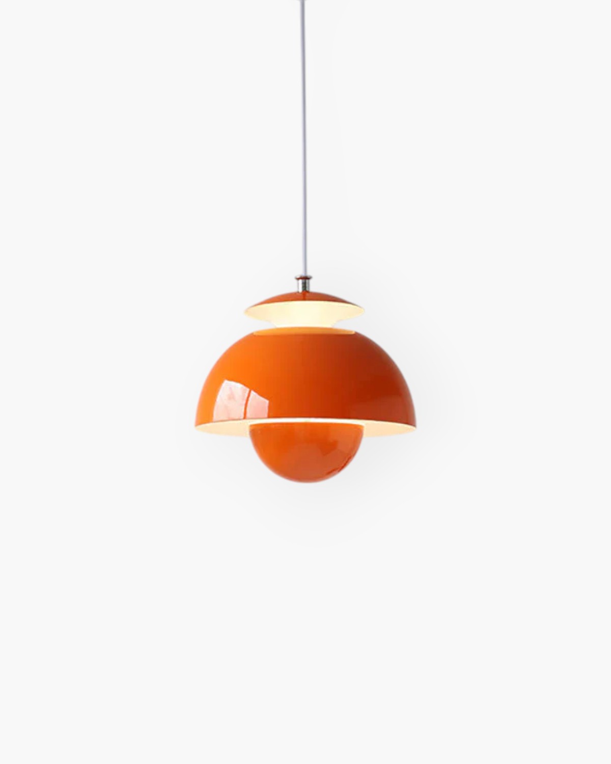 Minimalist White Steel And Aluminum Kitchen Island Pendant Light