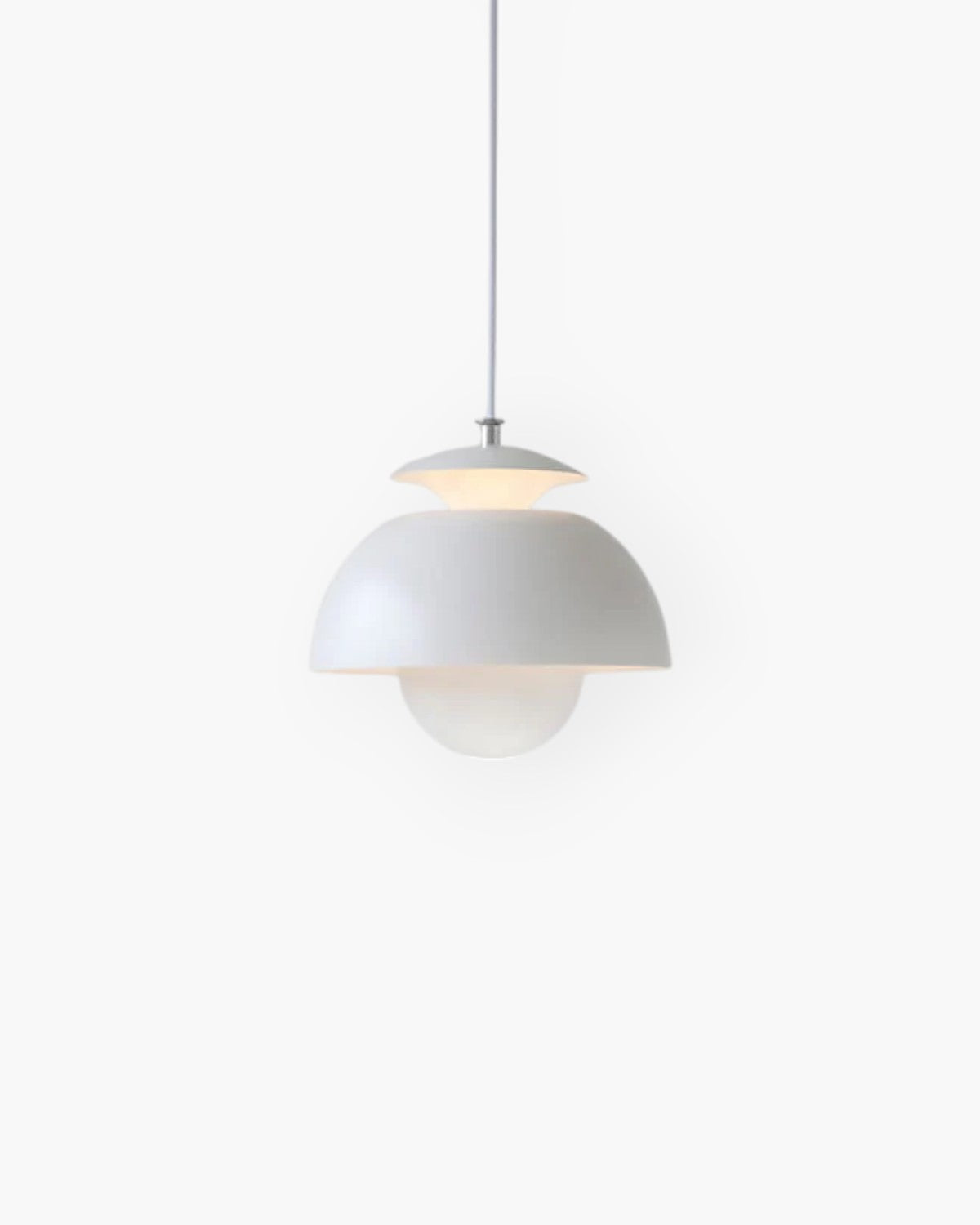 Minimalist White Steel And Aluminum Kitchen Island Pendant Light