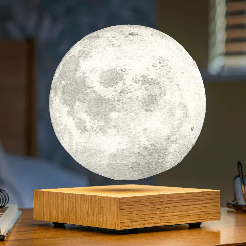 Levitating Moon Bedside Table Lamp - Magnetic Floating LED Night Light