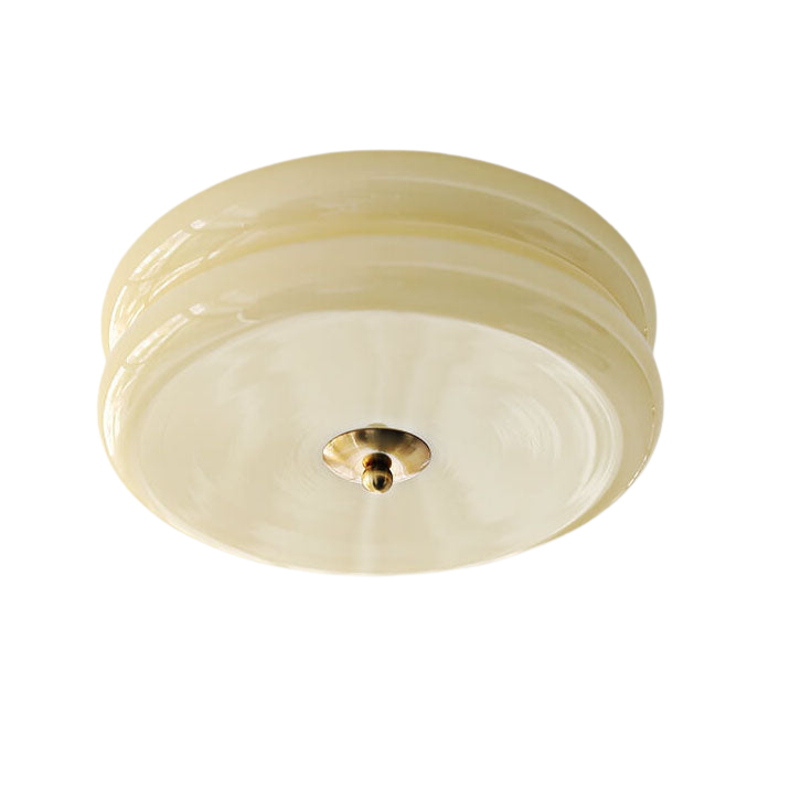 Modern LED Glass Cream Flush Mount Ceiling Light Hallway Living Room