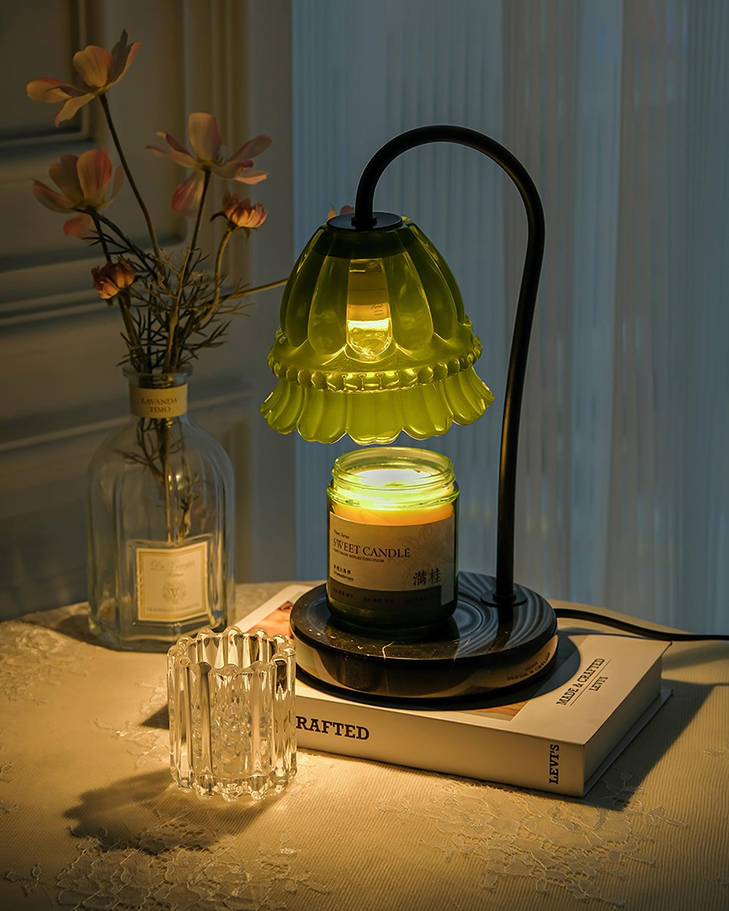 Valon Candle Warmer Lamp – Marble Base & Dome Shade