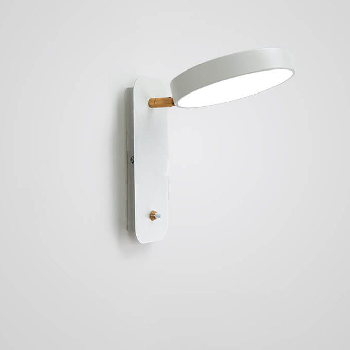 Adjustable LED Wall Sconce – Rotating Disc Head Reading Light – Bedroom Lounge Switch