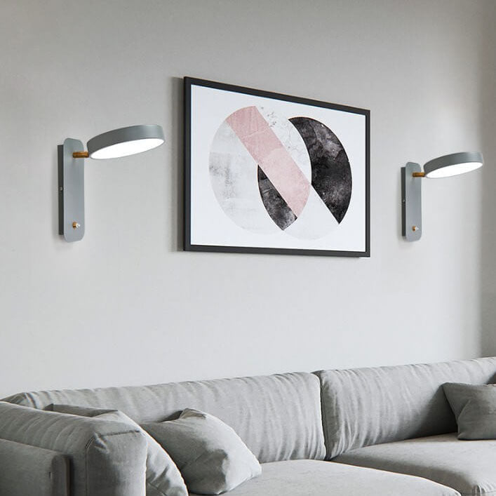 Adjustable LED Wall Sconce – Rotating Disc Head Reading Light – Bedroom Lounge Switch
