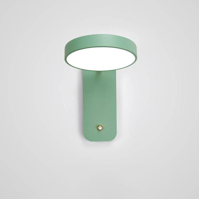 Adjustable LED Wall Sconce – Rotating Disc Head Reading Light – Bedroom Lounge Switch