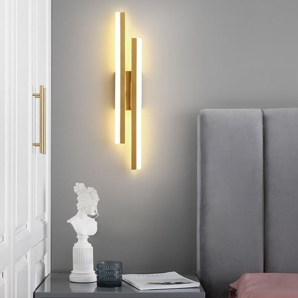 Modern Linear LED Wall Sconce – Staggered Bars Slim Profile – Lounge Bedroom Hallway