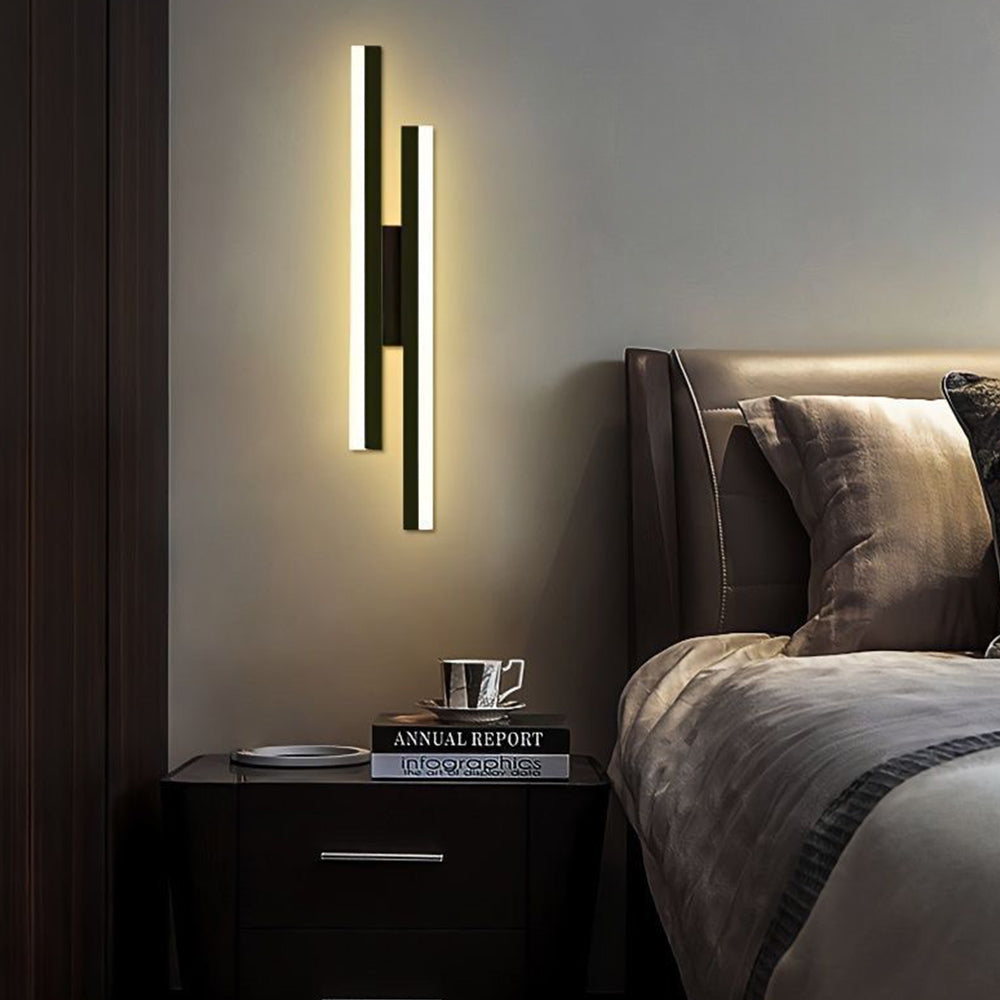 Modern Linear LED Wall Sconce – Staggered Bars Slim Profile – Lounge Bedroom Hallway