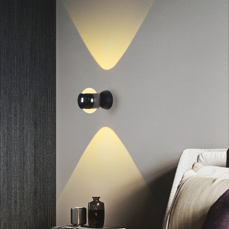 LED Wall Sconce – Aluminium & Glass Cube Light – Up & Down