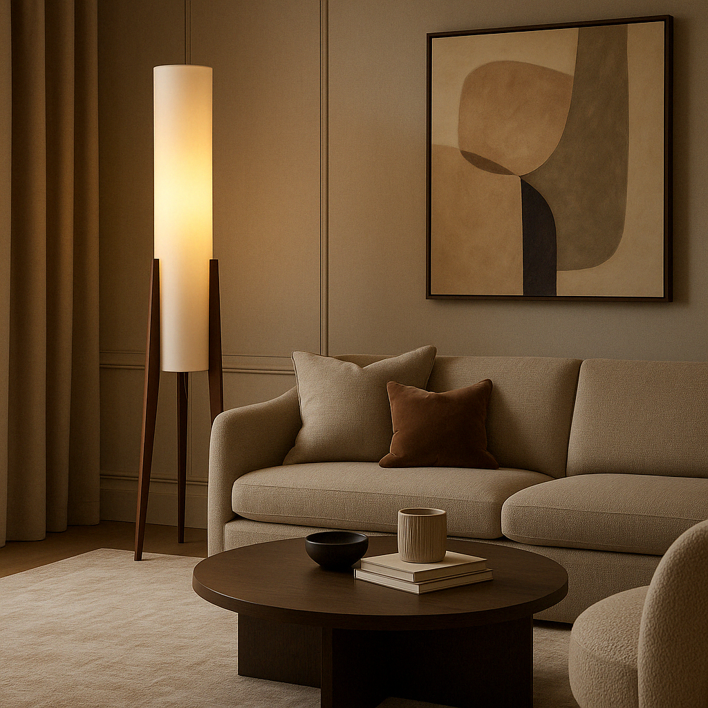 Walnut Modern Floor Lamp