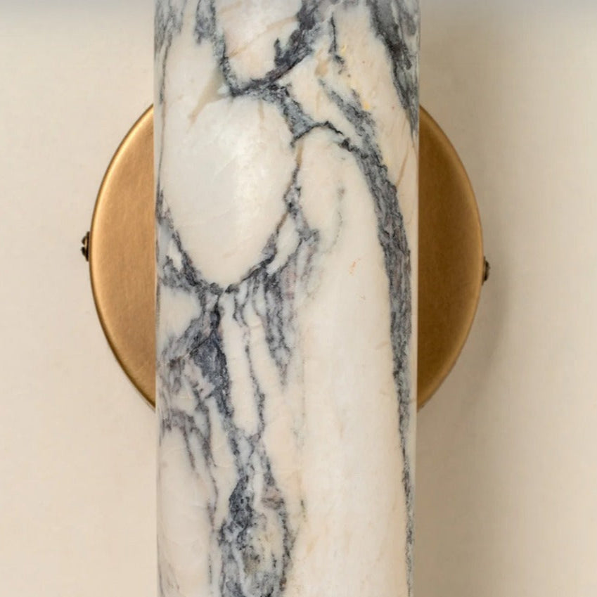 Minimalist Marble Wall Lamp with Brass Base